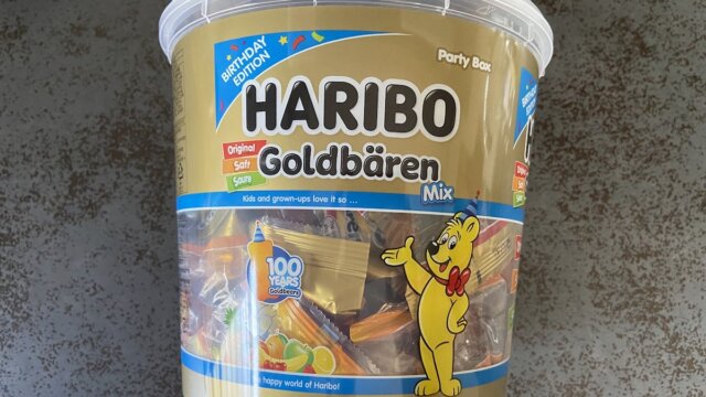 ハリボーグミ 100周年記念バケツ